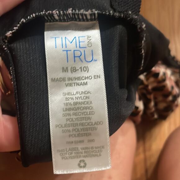 Time & Tru Animal Print One piece Swimsuit size medium - Picture 3 of 5